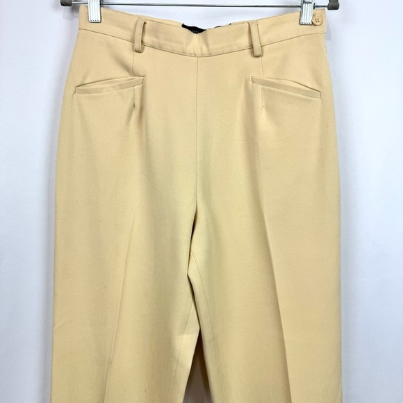 FABRIZIO GIANNI Womens Sz 8 Cream Stretch High Rise Straight Leg Comfort Trouser - Picture 2 of 10